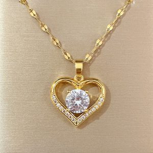Artificial gem heart Pendant Necklace