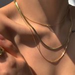 Stainless Steel Snake Blade Golden Necklace Women
