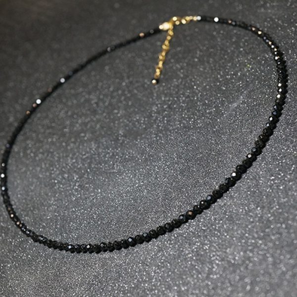 Simple Black Beads Short Necklace Jewelry Women