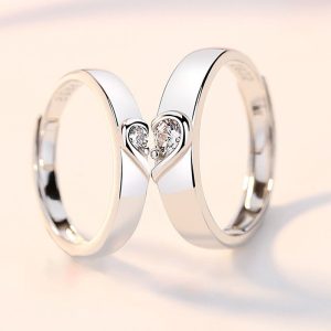 New Silver Plated Couple Ring For Lovers