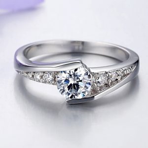 Cubic Zircon Engagement Ring for Women