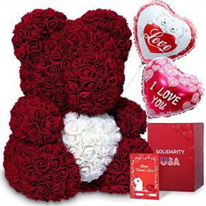 Eternal Rose Heart Teddy Bear Valentine Day Gift