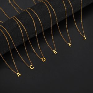 Initial Letter Necklace for Women