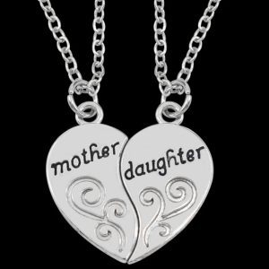 2pcs Antique Fashionable Mother Daughter Necklace