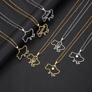 Fashion Ukrain Map Pendant Necklace for Women