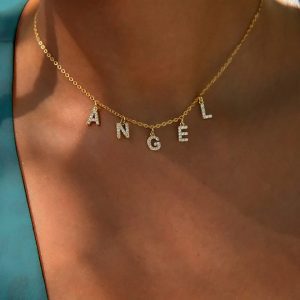 Stainless Steel Personalized Letter Name Necklace for Women