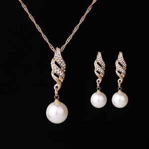 3pcs Necklace and earrings jewelry set for wedding