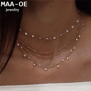 Crystal Stars Pendant Necklaces For Women