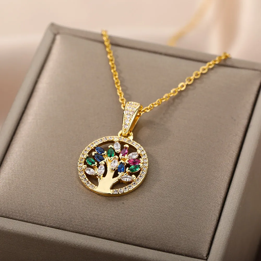  Stainless Steel Tree of Life Necklace for Women