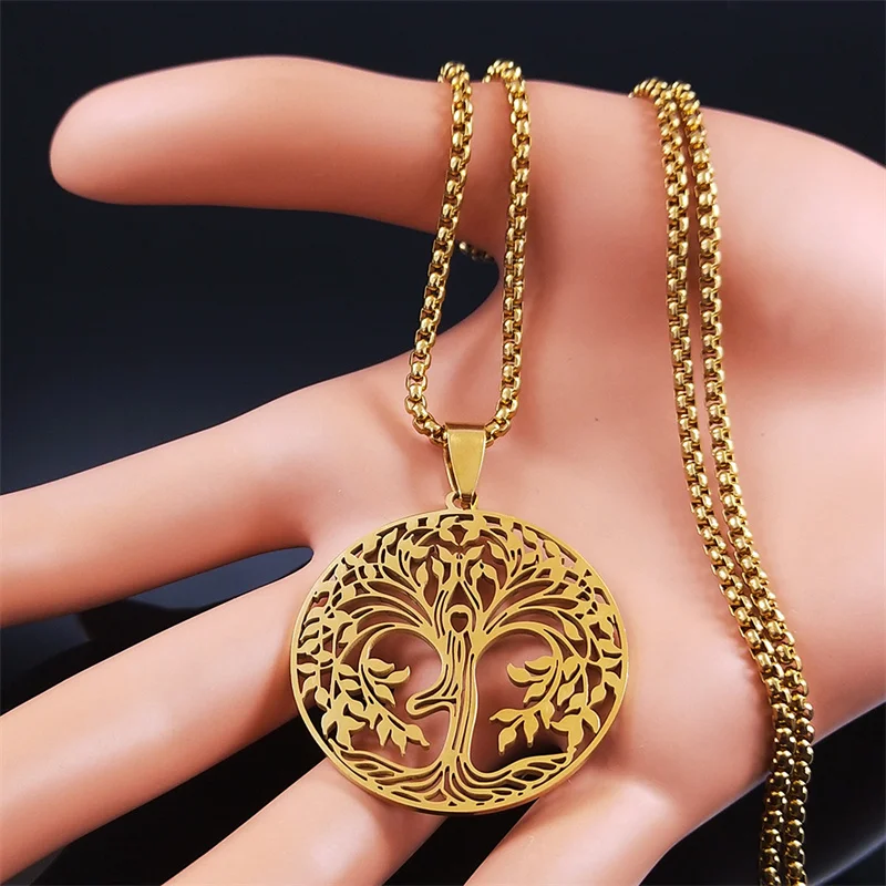 Tree of Life Stainless Steel Chain Necklaces Women/Men