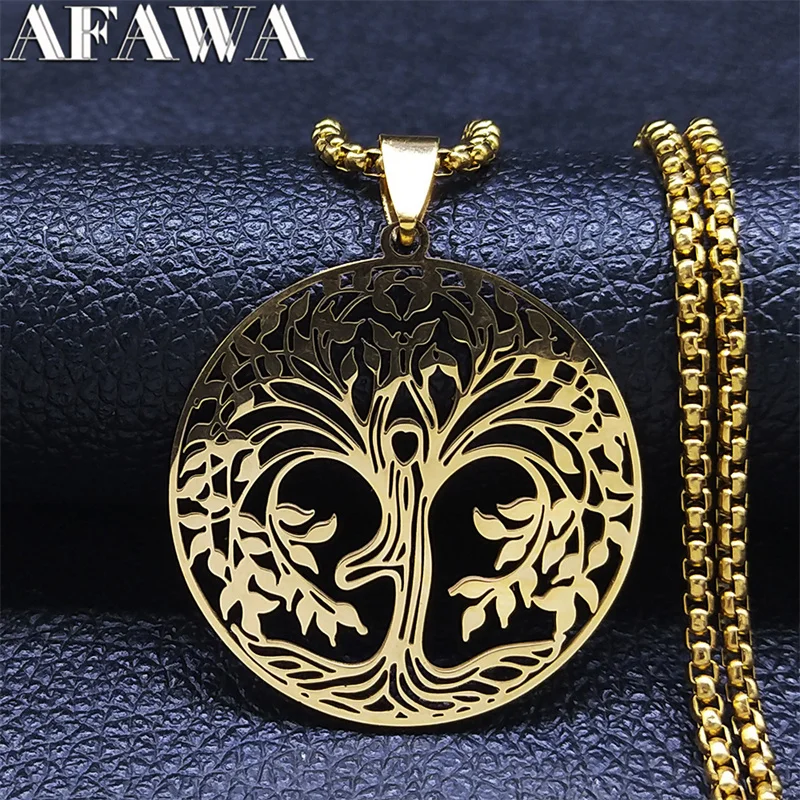 Tree of Life Stainless Steel Chain Necklaces Women/Men