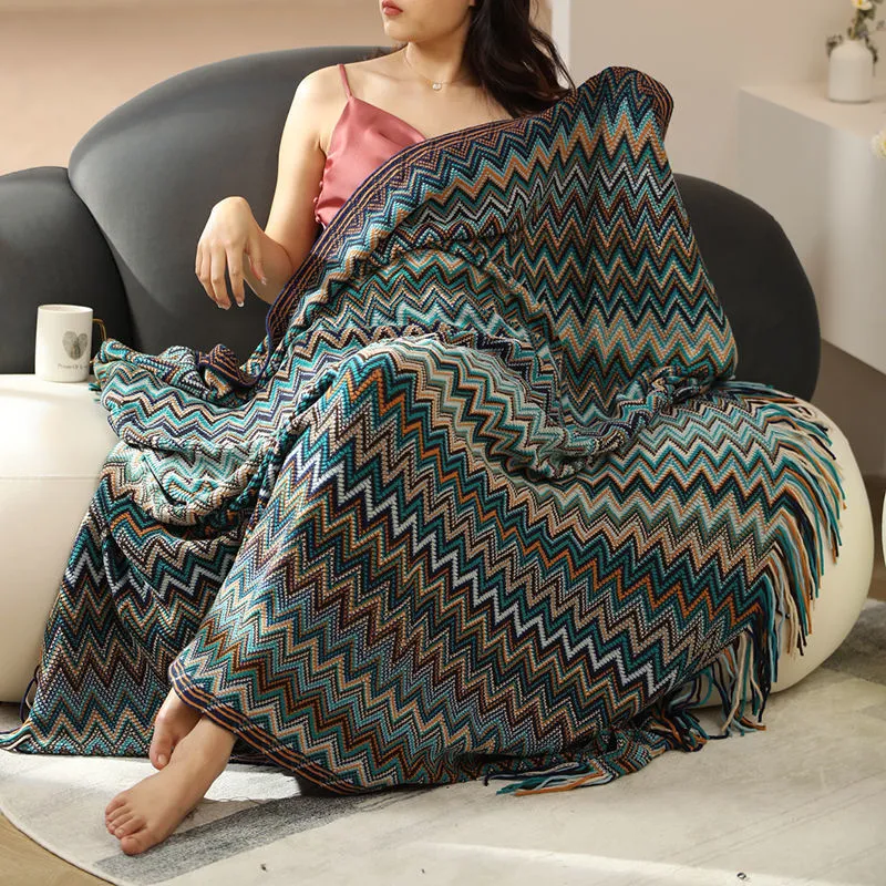 Blanket Geometry Aztec Baja Blankets Ethnic Sofa Cover Slipcover Throw