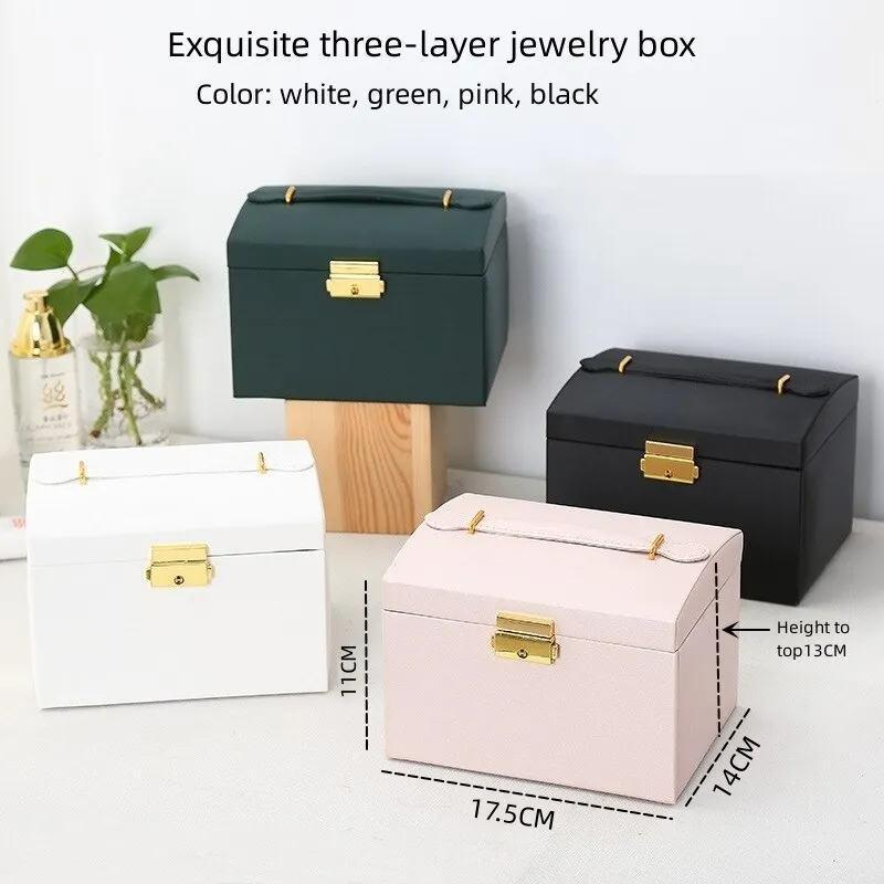 1pcs Multi Functional Three Layer Jewelry Box