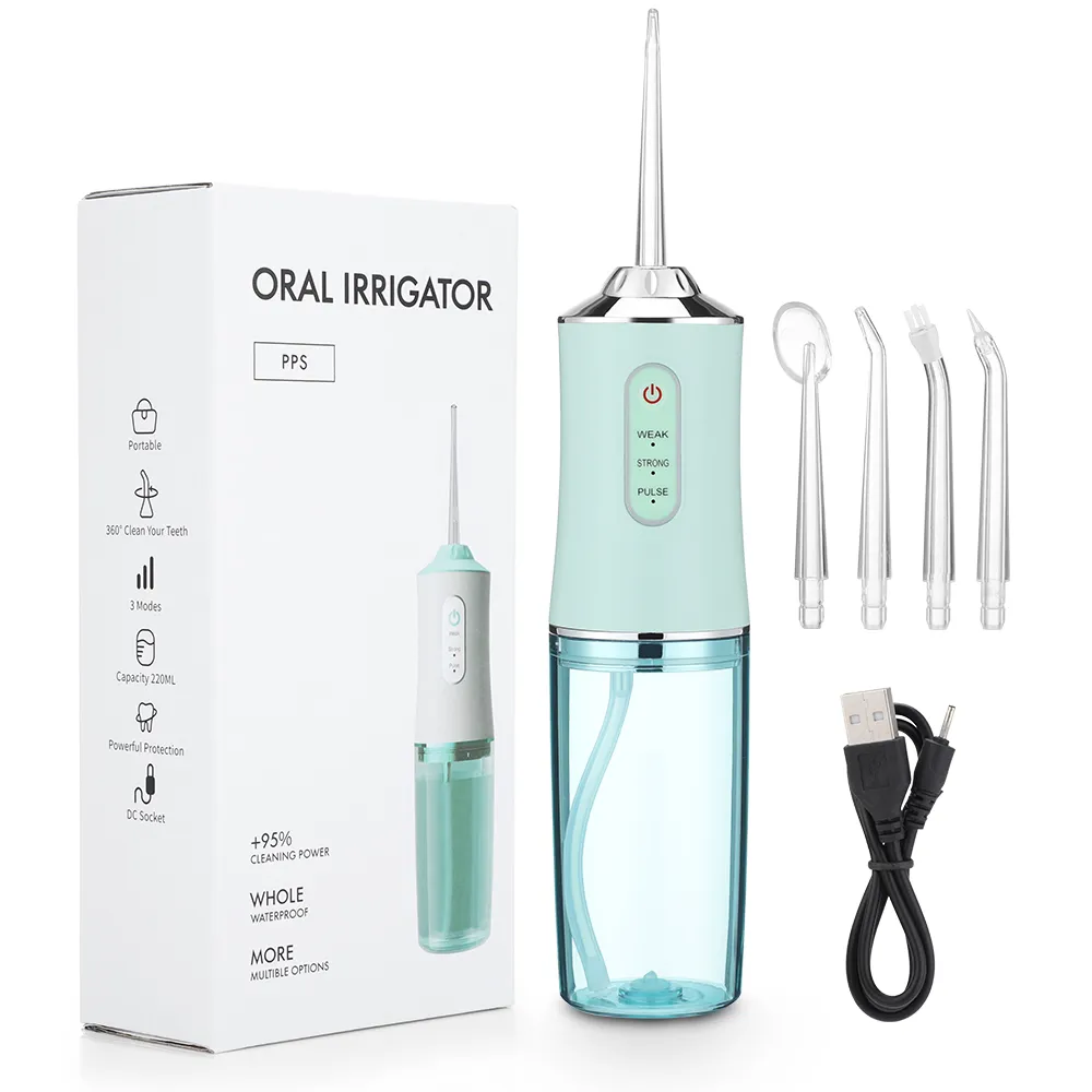 Oral Irrigator Portable Dental Water Flosser USB Rechargeable Water Jet Floss