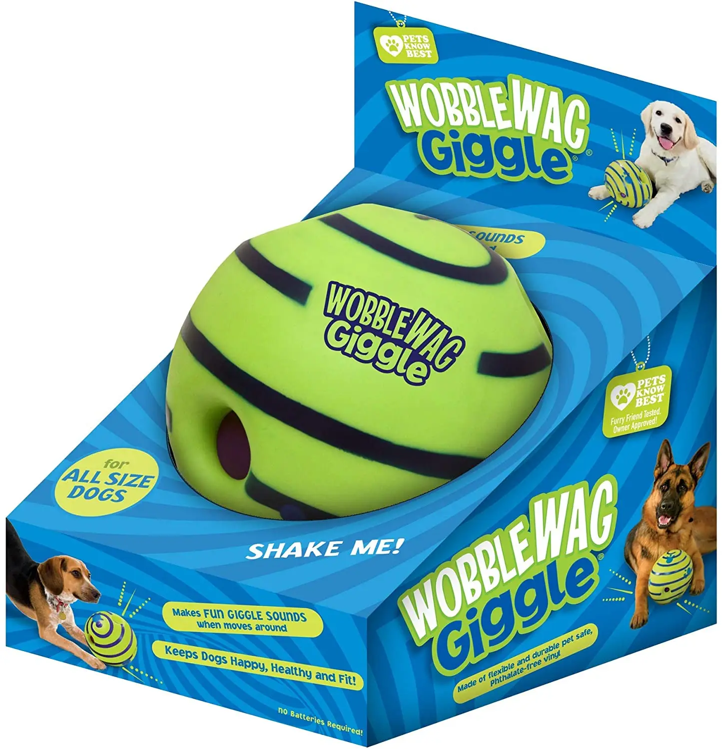 Wobble Wag Giggle Glow Ball Interactive Dog Toy Fun Giggle Sounds