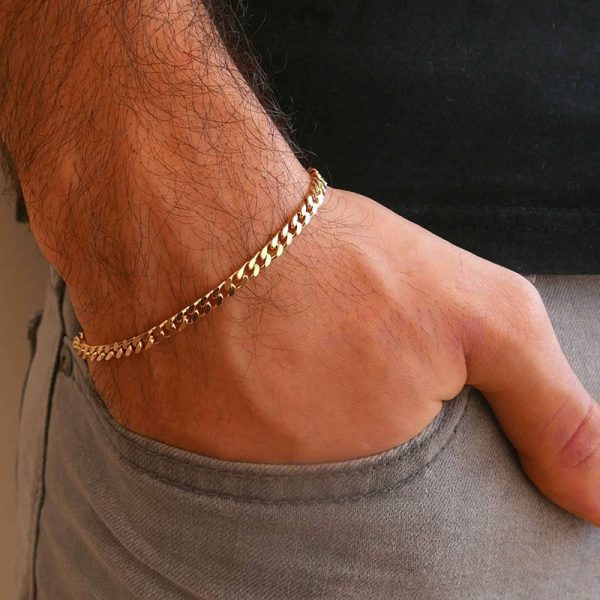 Stainless Steel Chunky Miami Curb Chain Bracelet for Men