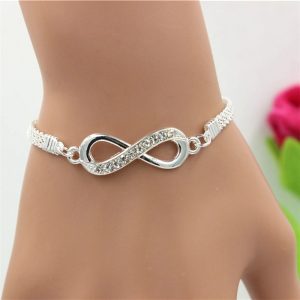 Rhinestone Infinity Bracelet Jewelry for Men & Women