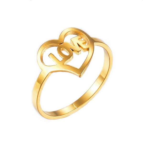 2024 Newest Ladies Stainless Steel Ring with Love Logo