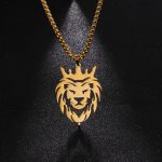 My Shape Lion with King Crown Necklaces for Men