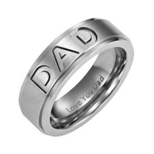  Stainless Steel Engraved Love You Dad Ring Jewelry 