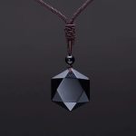 ZRM Fashion Black Obsidian Pendant Necklace