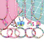2pcs Clay Beads Necklace Bracelet Jewelry Set