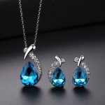 Charming Colorful Water Drops Necklace Earrings Set