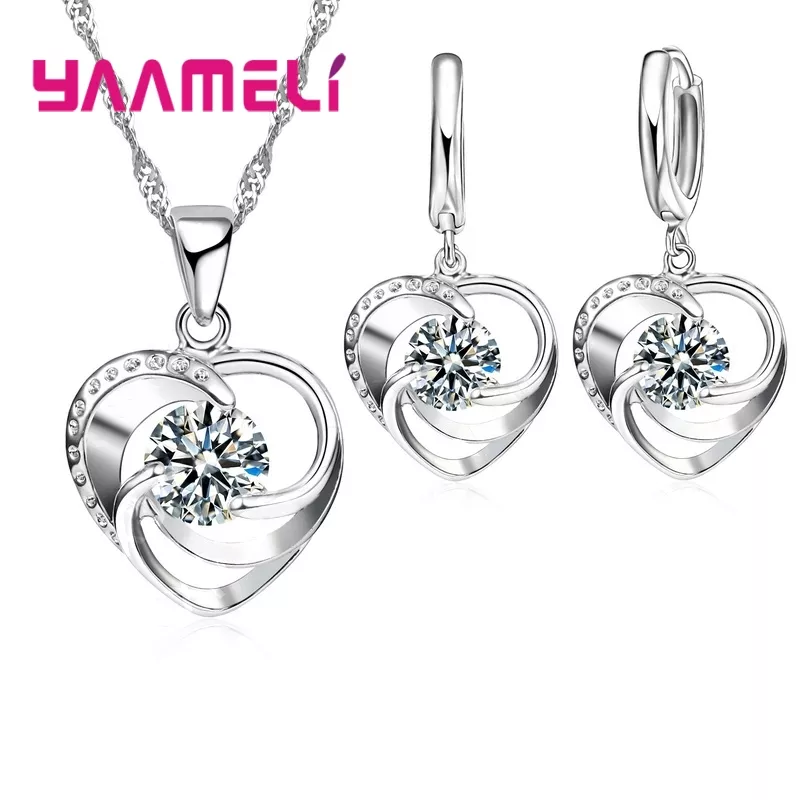 925 Sterling Silver Stamped Necklace Earrings Set