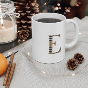 Coffee Mug 11oz white ceramic initial Letter Name