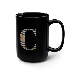 initial Name Black Coffee Mug 15oz