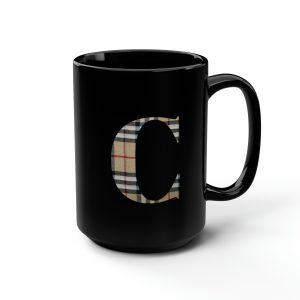 initial Name Black Coffee Mug 15oz