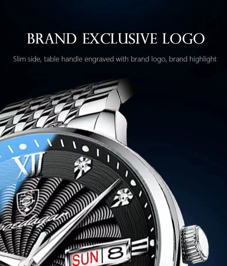 Luxury Luminous Waterproof Stainless Steel 2024 Mens Watches