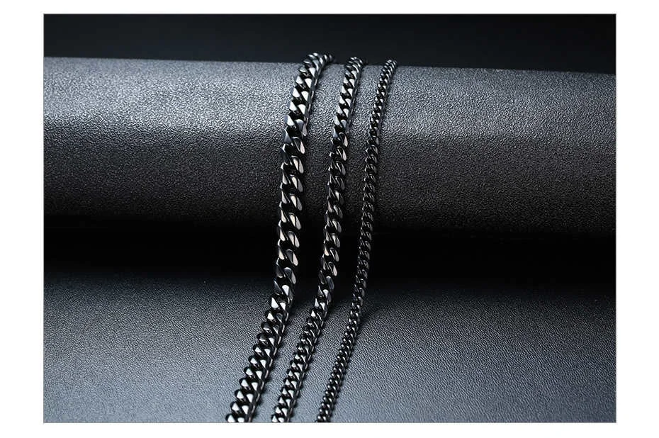 3-11mm Stainless Steel Cuban Chain Necklaces for Men Women