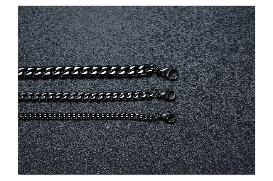 3-11mm Stainless Steel Cuban Chain Necklaces for Men Women