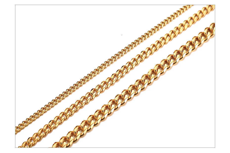 3-11mm Stainless Steel Cuban Chain Necklaces for Men Women