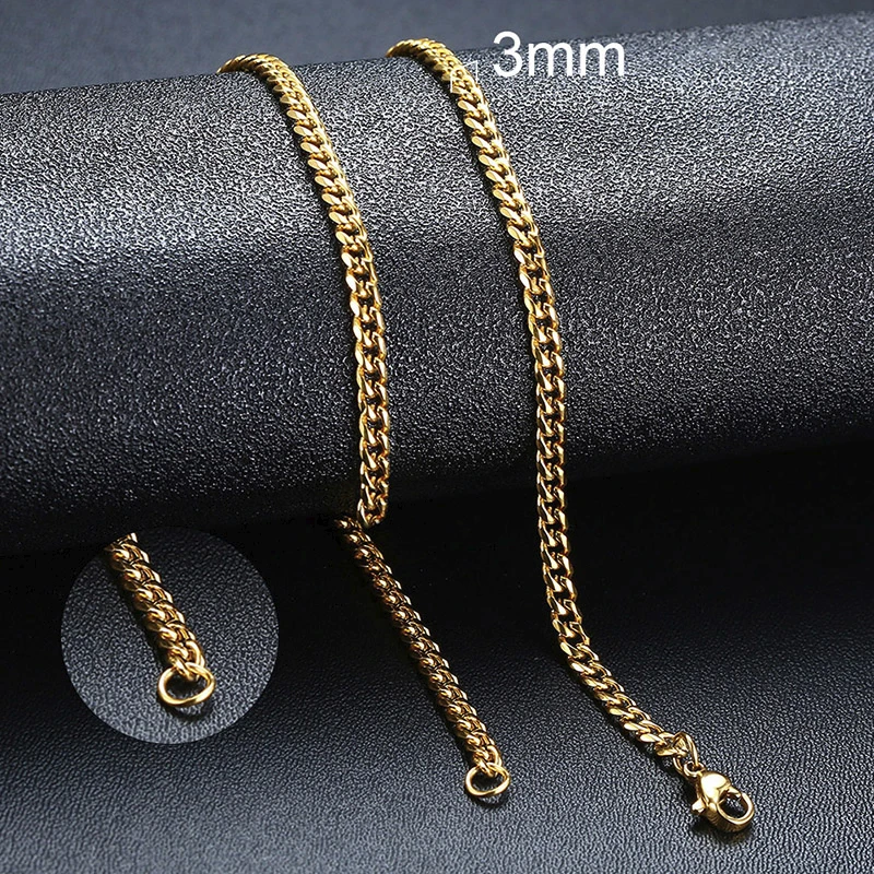 3mm Gold Cuban