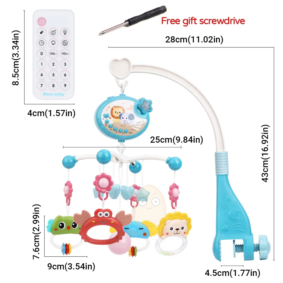 Baby Crib Mobile Rattle Toy For 0-12 Months Infant Gift