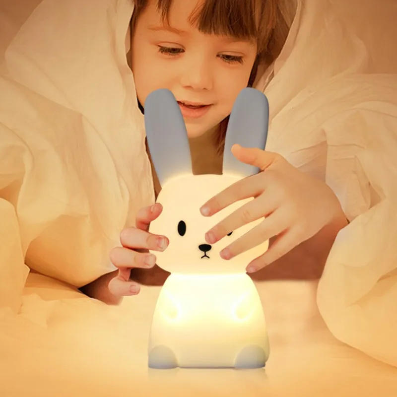 LED Night light Silicone Rabbit Touch Sensor lamp