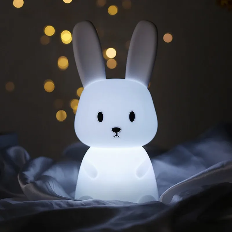 LED Night light Silicone Rabbit Touch Sensor lamp