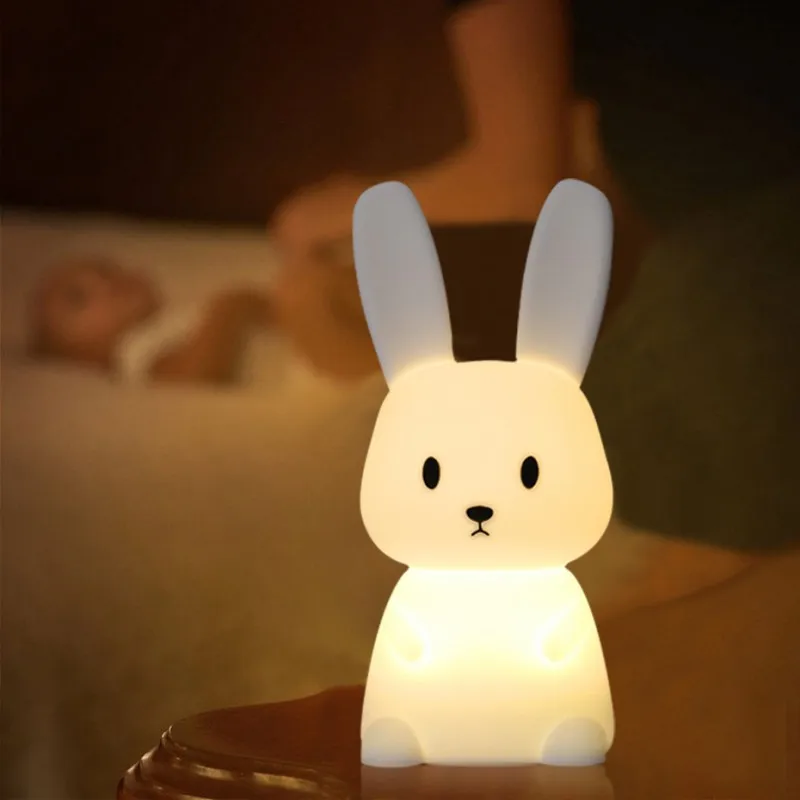 LED Night light Silicone Rabbit Touch Sensor lamp