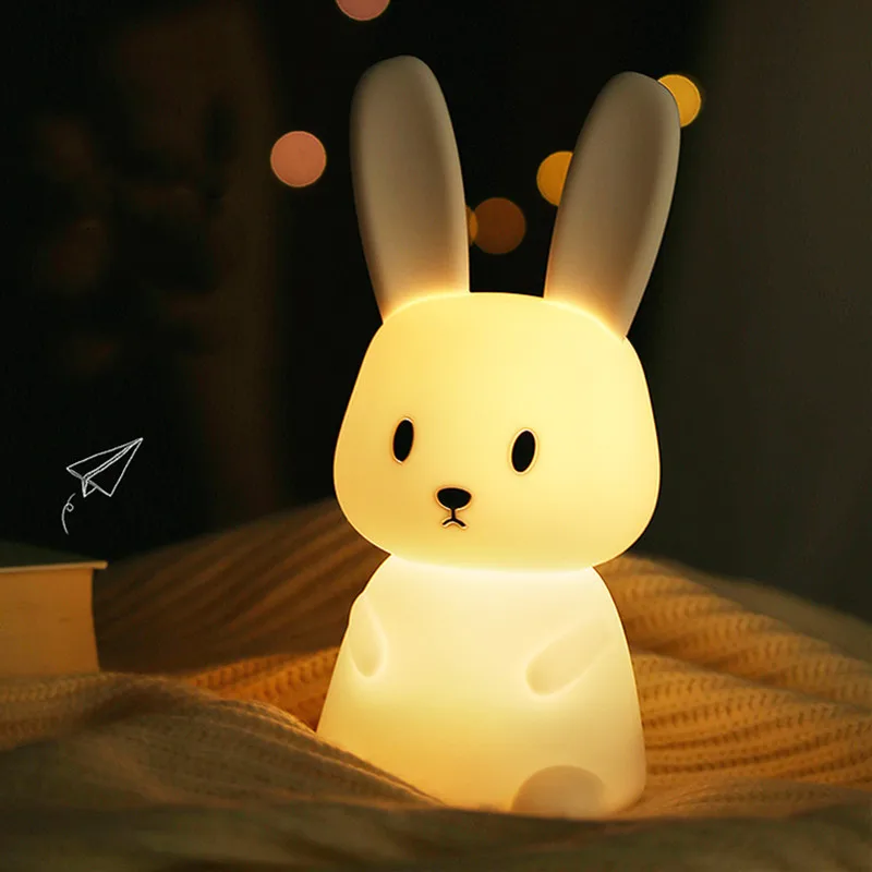 LED Night light Silicone Rabbit Touch Sensor lamp