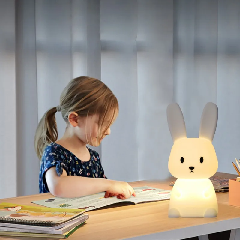 LED Night light Silicone Rabbit Touch Sensor lamp