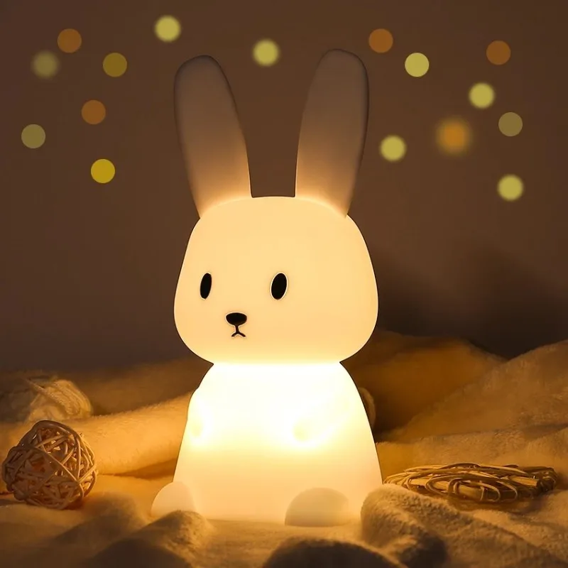 LED Night light Silicone Rabbit Touch Sensor lamp