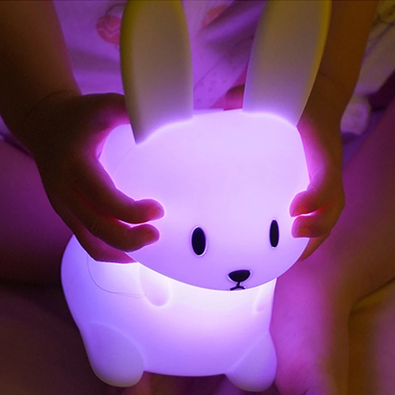 LED Night light Silicone Rabbit Touch Sensor lamp