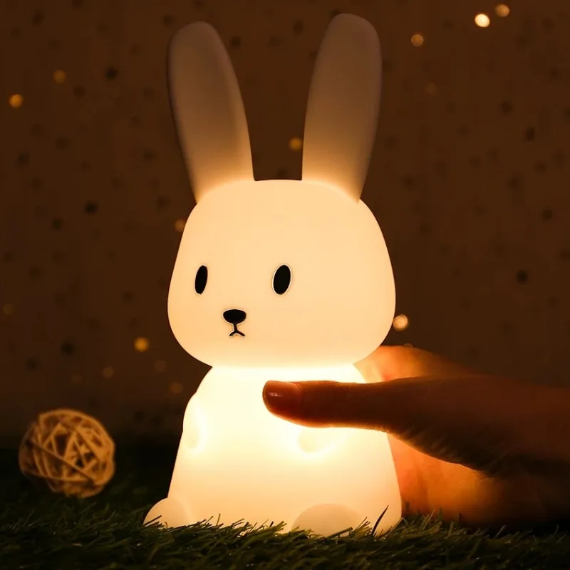 LED Night light Silicone Rabbit Touch Sensor lamp