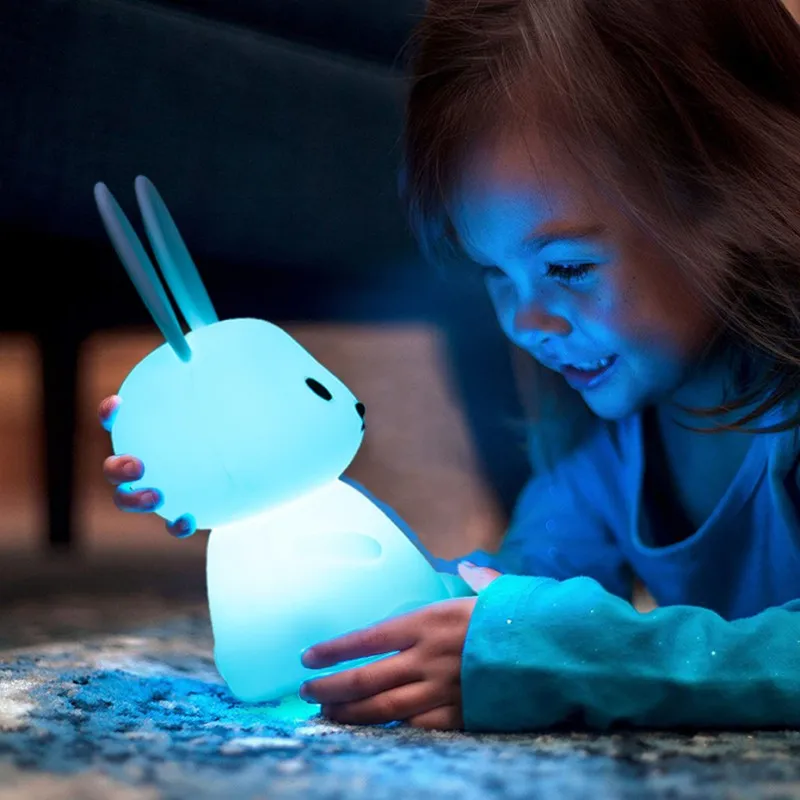 LED Night light Silicone Rabbit Touch Sensor lamp