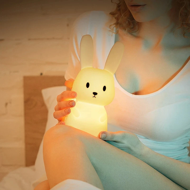 LED Night light Silicone Rabbit Touch Sensor lamp