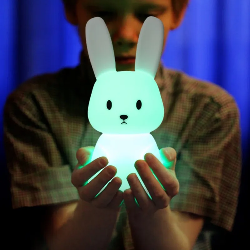 LED Night light Silicone Rabbit Touch Sensor lamp