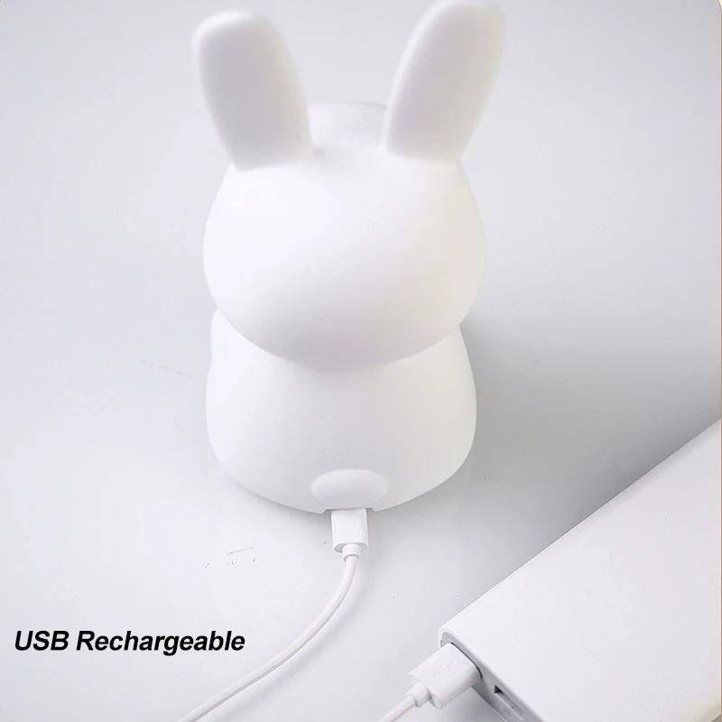 LED Night light Silicone Rabbit Touch Sensor lamp