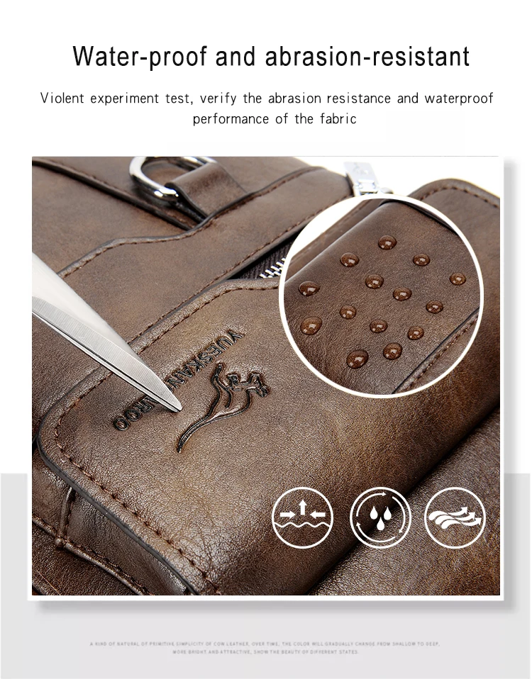 Crossbody Sling Leather Side Shoulder Bag For Husband Gift